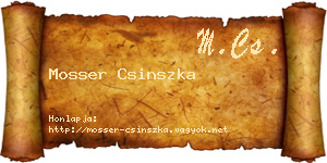 Mosser Csinszka névjegykártya
